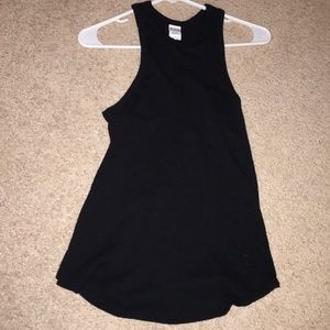 A black halter top tank top